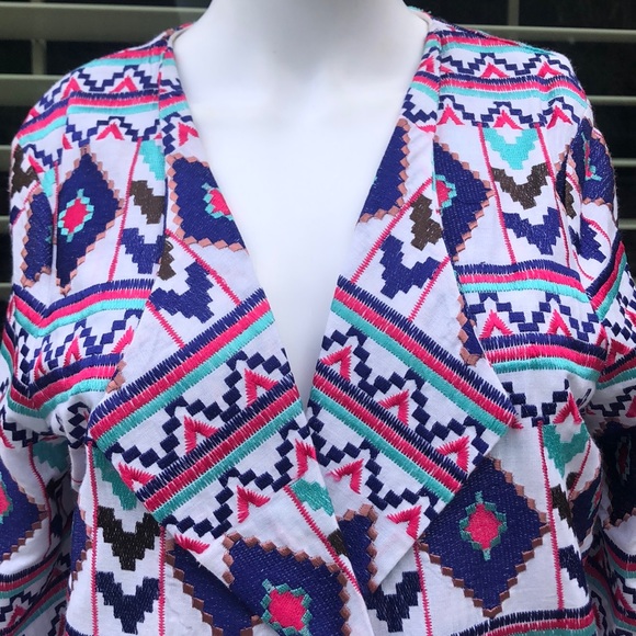 Rory Beca Lance Embroidered Blazer in White SzM - Picture 4 of 8